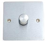 Merriway BH02976 Dimmer Switch Stainless Steel 1-Gang 2-Way 250 Watt -1 Pcs