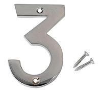 Merriway BH03002 Numeral, 50mm (2 inch) - No. 3, Polished Chrome
