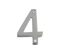 Merriway BH03003 Numeral, 50mm (2 inch) - No. 4, Polished Chrome