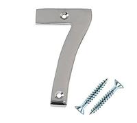Merriway BH03006 Polished Chrome Screw-On House Flat Gate Post Numeral 50 mm (2 Inch) Number 7