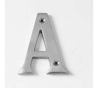 Merriway BH03009 Polished Chrome Screw-On House Flat Gate Post Letter 50 mm (2 Inch) Letter A