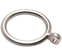 Merriway BH03180 (8 Pcs) Metal Curtain Drapery Pole Rod Rings with Fixed Eye, Inner Diameter 25mm (1 inch) Outer Diameter 30mm (1.1/4 inch) Matt Satin Chrome - Pack of 8 Pieces
