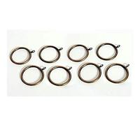Merriway BH03192 (8 Pcs) Metal Curtain Drapery Pole Rod Rings with Fixed Eye, Inner Diameter 25mm (1 inch) Outer Diameter 32mm (1.1/4 inch) Antique Brassed - Pack of 8 Pieces