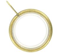 Merriway BH03199 (8 Pcs) Silent Running Metal Curtain Drapery Pole Rod Rings with Fixed Eye, Inner Diameter 23mm (7/8 inch) Outer Diameter 32mm (1.1/4 inch) Antique Brassed - Pack of 8 Pieces