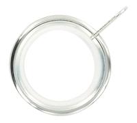 Merriway BH03201 (8 Pcs) Silent Running Metal Curtain Drapery Pole Rod Rings with Fixed Eye, Inner Diameter 32mm (1.1/4 inch) Outer Diameter 42mm (1.5/8 inch) Bright Chrome - Pack of 8 Pieces