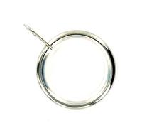Merriway BH03202 (8 Pcs) Silent Running Metal Curtain Drapery Pole Rod Rings with Fixed Eye, Inner Diameter 32mm (1.1/4 inch) Outer Diameter 42mm (1.5/8 inch) Nickel Chrome - Pack of 8 Pieces