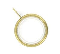 Merriway BH03203 (8 Pcs) Silent Running Metal Curtain Drapery Pole Rod Rings with Fixed Eye, Inner Diameter 32mm (1.1/4 inch) Outer Diameter 42mm (1.5/8 inch) Antique Brass - Pack of 8 Pieces