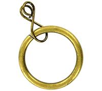 Merriway BH03215 (8 Pcs) Metal Curtain Drapery Pole Rod Rings with Loose Eye, Inner Diameter 20mm (3/4 inch) Outer Diameter 25mm (1 inch) Antique Brass - Pack of 8 Pieces
