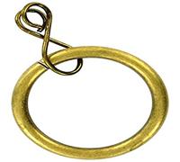 Merriway BH03219 (8 Pcs) Metal Curtain Drapery Pole Rod Rings with Loose Eye, Inner Diameter 25mm (1 inch) Outer Diameter 32mm (1.1/4 inch) Antique Brass - Pack of 8 Pieces