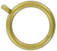 Merriway BH03231 (8 Pcs) Plastic Curtain Drapery Pole Rod Rings with Fixed Eye, Inner Diameter 25mm (1 inch) Outer Diameter 32mm (1.1/4 inch) Brassed - Pack of 8 Pieces