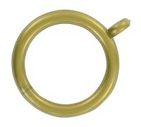 Merriway BH03271 (24 Pcs) Plastic Curtain Drapery Pole Rod Rings with Fixed Eye, Inner Diameter 35mm (1.3/8 inch) Outer Diameter 45mm (1.3/4 inch) Antique Brass - Pack of 24 Pieces