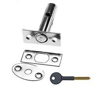 Merriway BH03298 32mm (1.1/4 inch) Satin Chrome Plated Window / Door Security Rack Bolt and Key