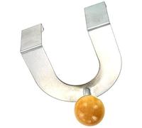 Merriway BH03333 U-Shaped Over Door Hook Brushed Chrome/Wood Knob -1 Pcs