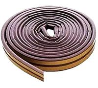Merriway BH03411 (2 Pcs) StormSeal Door & Window V-Profile Draught Excluder, Self Adhesive EPDM Rubber Weatherstrip, 5 Metres (16.1/4 foot) - Brown (Pack of 2 x 2.5 Metre)