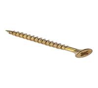 Merriway BH03552 (100 Pcs) 1-Inch x 8 mm Brassed CSK Speed Drive Twin Thread Screw - Pack of 100 Pieces