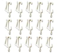 Merriway BH03639 (30 Pcs) White Plastic Curtain Track Rail Gliders Hooks to Fit Harrison Drape Track - Pack of 30 Pieces