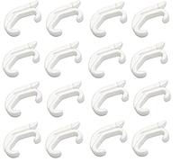 Merriway BH03644 (30 Pcs) White Plastic Curtain Track Rail Gliders Hooks to Fit Swish Valance Track - Pack of 30 Pieces