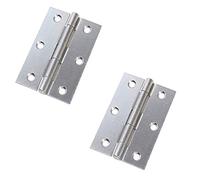 Merriway BH03803 (2 Pcs) 100mm (4 inch) Bright Zinc Plated Steel Narrow Utility Hinge - Pack of 2 Pieces