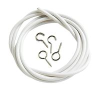 Merriway BH03868 Plastic Coated Curtain Wire with 2 Each Hooks and Eyes, 90 cm (36 inch) , White