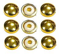 Merriway BH03923 (10 Pcs) Plastidome Snap-On 2 Piece Caps Screw No. 6/8 Covers, 15 mm (9/16 Inch) Diameter, Plastic Brass Finish - Pack of 10 Pieces