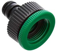 Merriway BH03992 Screw-On Plastic Snap-Fit Garden Hose Tap Reducing Connector Adaptor, 25 mm (1 inch) Tap to 19mm (3/4 inch) Hose , Green