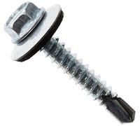Merriway BH04079 (100 Pcs) Self Drill Hex Head Hardened Roofing Screw with Bonded Rubber Washer, 5.5 x 32 mm (#9 x 1.1/4 Inch) BZP- Pack of 100 Pieces