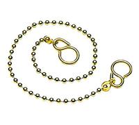 Merriway BH04135 Polished Brass Basin Chain Ball Type and S-Hooks, 300 mm (12 inch)