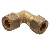 Merriway BH04178 10 mm Brass Compression Fitting Elbow Connector - Silver