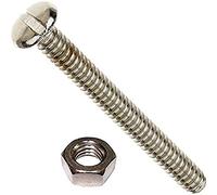 Merriway BH04302 (100 Pcs) Slotted Pan Head Machine Screws with Nuts, M4 x 16 mm (5/32 Inch x 5/8 Inch) Bright Zinc Plated - Pack of 100 Pieces