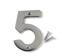 Merriway BH04332 75mm (3 inch) Chrome Plated House Flat Number 5