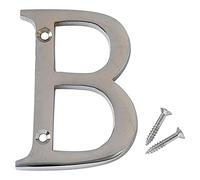 Merriway BH04338 Polished Chrome Screw-On House Flat Gate Post Letter 75 mm (3 Inch) Letter B