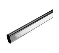 Merriway BH04401 Chrome Plated Oval Wardrobe Rail, 1220 x 30 mm (4 foot x 1.1/4 inch)