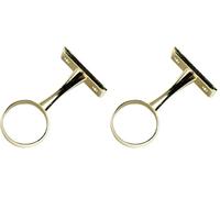 Merriway BH04416 EB Brass Plated Wardrobe Rod Rail Centre Support Bracket, 19 mm (3/4 inch) (Pack of 2)
