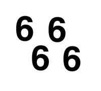 Merriway BH04434 Vinyl Stick on Wheelie Bin Box Crate Numbers, 50 mm (2 Inch) Number 6 - Black, Pack of 4