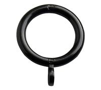 Merriway BH04508 (24 Pcs) Plastic Curtain Pole Rod Drapery Rings with Fixed Eye, Inner Diameter 25mm (1 inch) and Outer Diameter 33mm (1.1/4 inch) Black - Pack of 24 Pieces