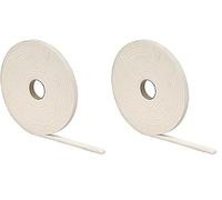 Merriway BH04518 StormSeal Door & Window Draught Excluder Weatherstrip, Self Adhesive High Density Rubber Foam, 5 Metres (16.1/2 Foot) - White (Pack of 2)