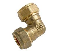 Merriway BH04838 Brass Elbow Compression Fitting, 15 mm