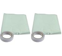 Merriway BH04946 StormSeal Window Insulation Secondary Double Glazing Shrink Film Kit, Supplied with Double-Sided Tape, Covers 3 x 1.5 Metres 4.5 Sqm (9'9 inch x 4'11 inch/ 47.9sq ft) (Pack of 2)