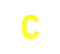 Merriway BH04959 Yellow High Visibility Reflective Plastic Stick-On Wheelie Bin Post Box Crate Dust Bin Letter 75 mm (3 Inch) Letter C