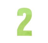 Merriway BH04963 High Visibility Self Adhesive Plastic Reflective Mailbox, House Wheelie Bin Number 2, 150mm (6 inch) - Yellow