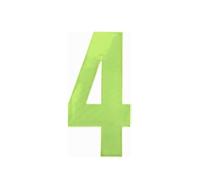 Merriway BH04965 High Visibility Self Adhesive Plastic Reflective Mailbox, House Wheelie Bin Number 4, 150mm (6 inch) - Yellow
