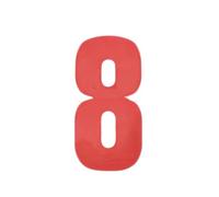 Merriway BH04983 Red High Visibility Reflective Plastic Stick-On Wheelie Bin Post Box Crate Dust Bin Numeral 150 mm (6 Inch) Number 8