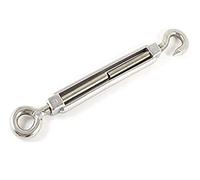 Merriway BH04999 Turnbuckle Strainer Hook to Eye Wire Rope Tensioner, M6 (1/4 inch) - A2 316 Marine Grade Stainless Steel