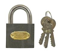 Merriway BH05342 Padlock Tri-Circle Heavy-Duty Black Iron 19mm, White