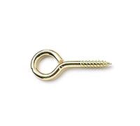 Merriway BH05411 (100 Pcs) Screw Eye Electro-Brassed Steel 25 mm - Pack of 100 Pieces