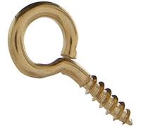 Merriway BH05414 (100 Pcs) Screw Eye Electro-Brassed Steel 30 mm - Pack of 100 Pieces