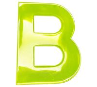 Merriway BH05611 (2 Pcs) Yellow High Visibility Reflective Plastic Stick-On Wheelie Bin Post Box Crate Dust Bin Letter 75 mm (3 Inch) Letter B - Pack of 2 Pieces