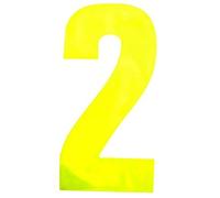 Merriway BH05616 (2 Pcs) Yellow High Visibility Reflective Plastic Stick-On Wheelie Bin Post Box Crate Dust Bin Number 150 mm (6 Inch) Number 2 - Pack of 2 Pieces