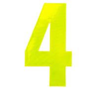 Merriway BH05618 (2 Pcs) Yellow High Visibility Reflective Plastic Stick-On Wheelie Bin Post Box Crate Dust Bin Number 150 mm (6 Inch) Number 4 - Pack of 2 Pieces