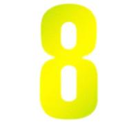 Merriway BH05622 (2 Pcs) Yellow High Visibility Reflective Plastic Stick-On Wheelie Bin Post Box Crate Dust Bin Number 150 mm (6 Inch) Number 8 - Pack of 2 Pieces